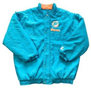Starter NFL Classic Collection Miami Dolphins Jacket Aqua Orange Size M